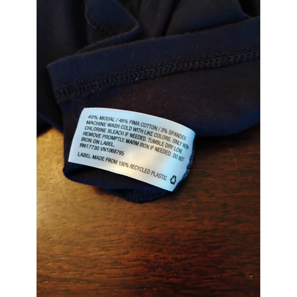 A New Day Navy Blue Pima Cotton Modal Blend Short Sleeve T-Shirt XS NWT - Picture 4 of 7